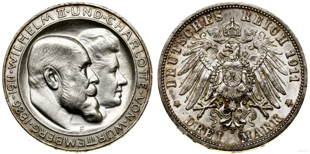 Niemcy, 3 marki, 1911 F