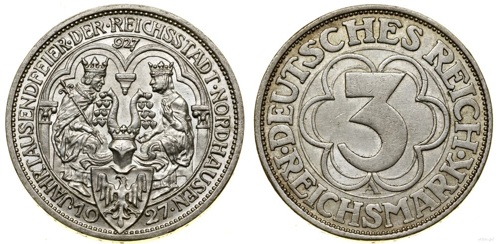 Niemcy, 3 marki, 1927 A