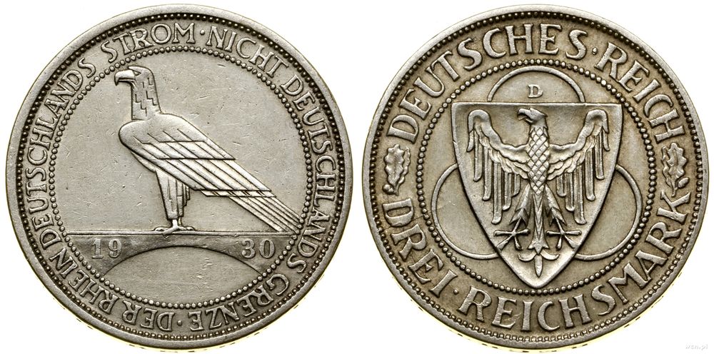 Niemcy, 3 marki, 1930 D