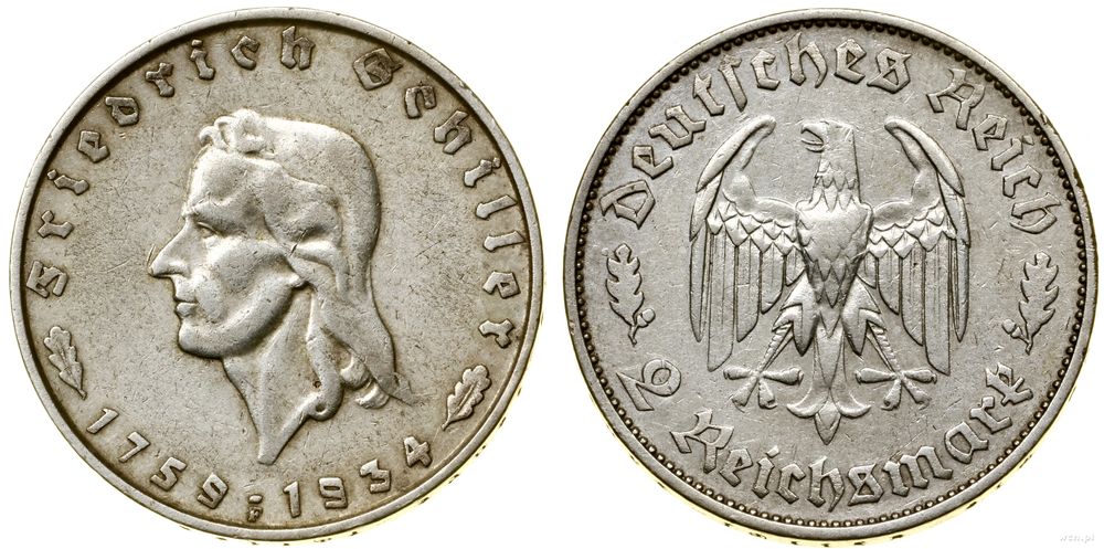 Niemcy, 2 marki, 1934 F