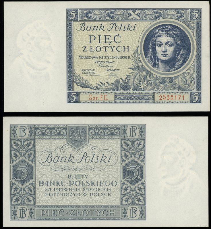 Polska, 5 złotych, 2.01.1930