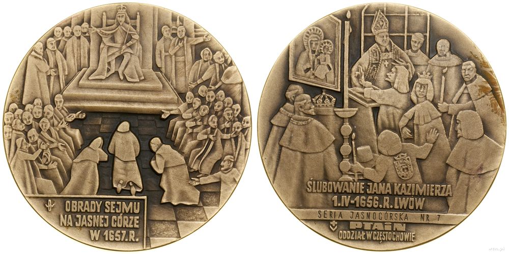 Polska, medal z serii jasnogórskiej – Ślubowanie Jana Kazimierza