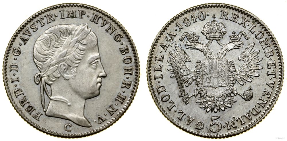 Austria, 5 krajcarów, 1840 C