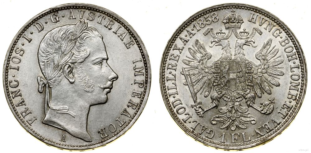 Austria, 1 floren, 1858 A