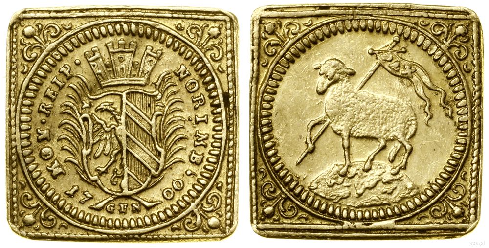 Niemcy, 1/2 dukata - klipa, 1700