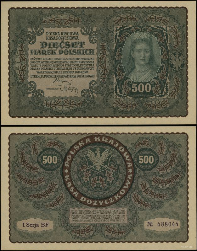 Polska, 500 marek polskich, 23.08.1919