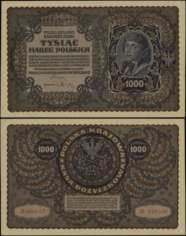 Polska, 1.000 marek polskich, 23.08.1919