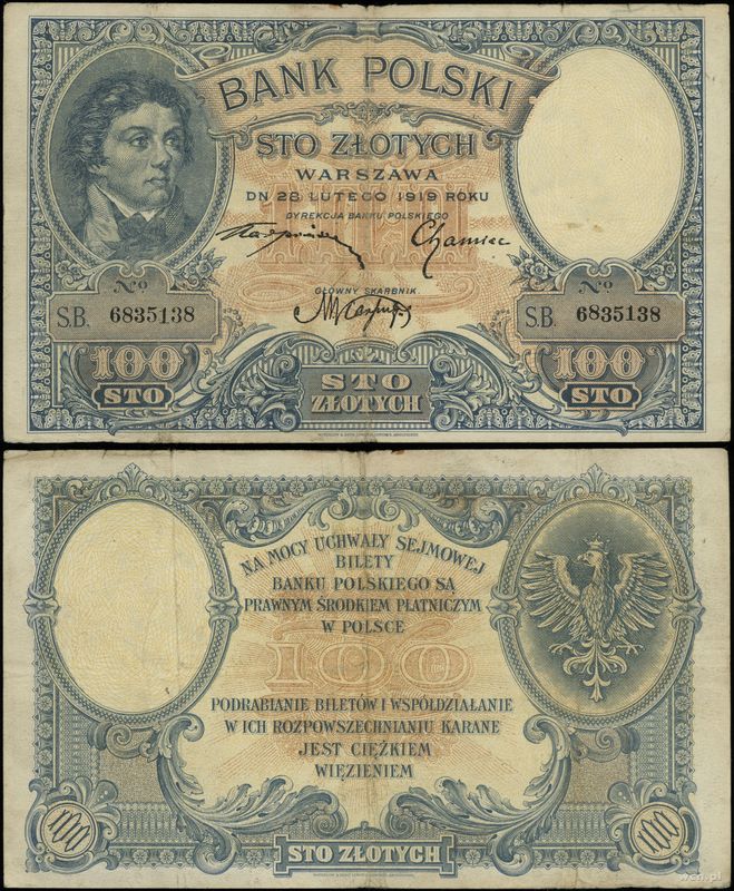 Polska, 100 złotych, 28.02.1919