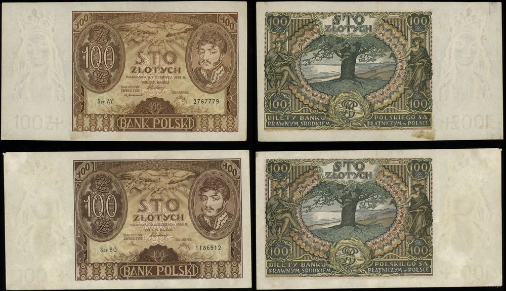 Polska, zestaw 2 banknotów, 1932–1934
