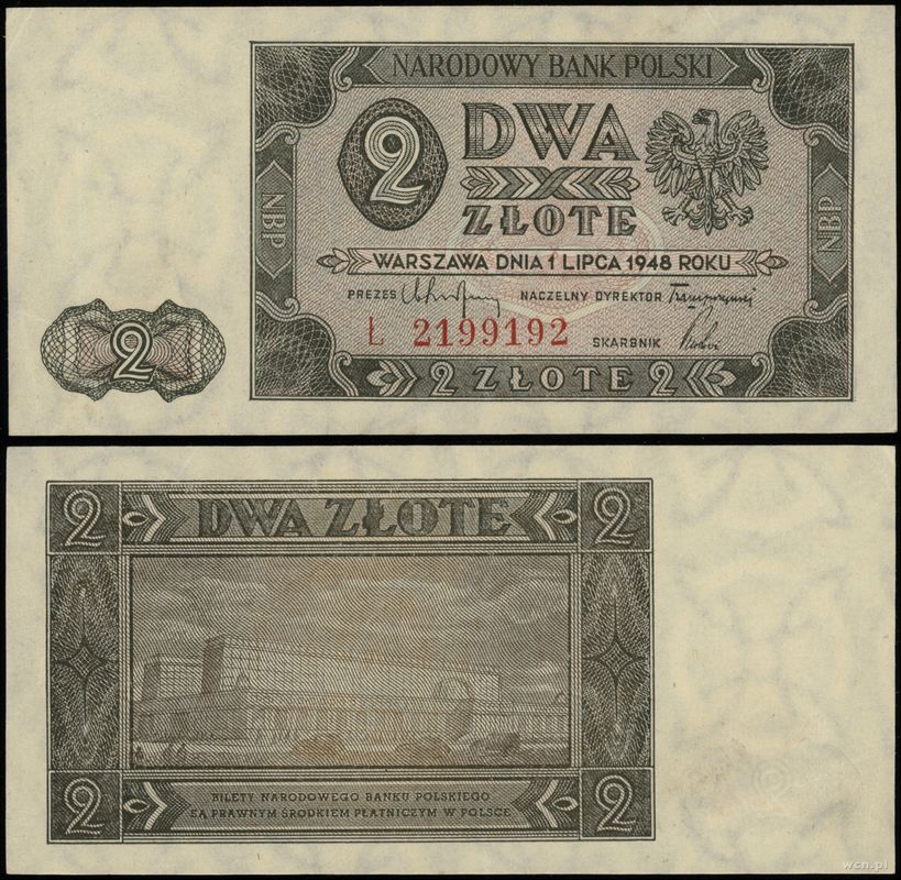 Polska, 2 złote, 1.07.1948