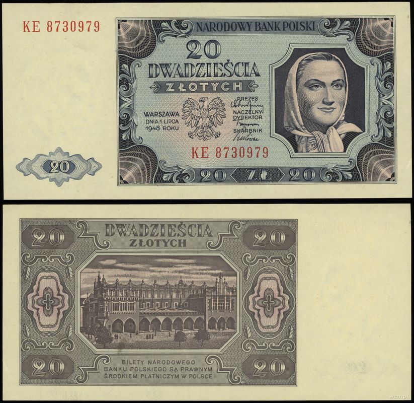 Polska, 20 złotych, 1.07.1948