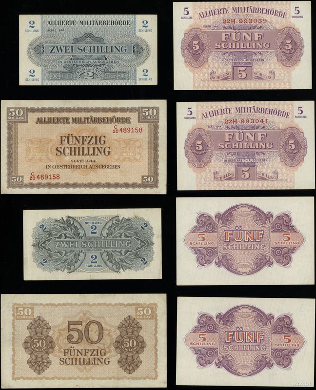 Austria, zestaw 4 banknotów, 1944