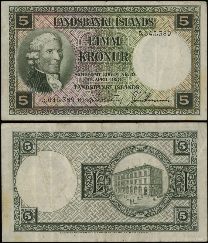 Islandia, 5 koron, 15.04.1928