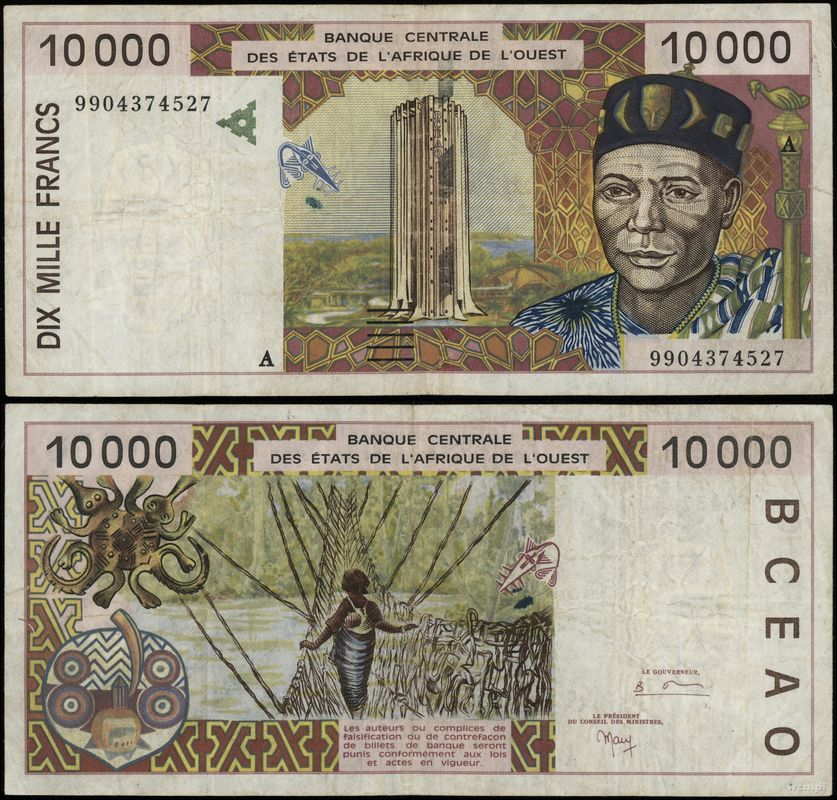 Wybrzeże Kości Słoniowej, 10.000 franków, (1999)