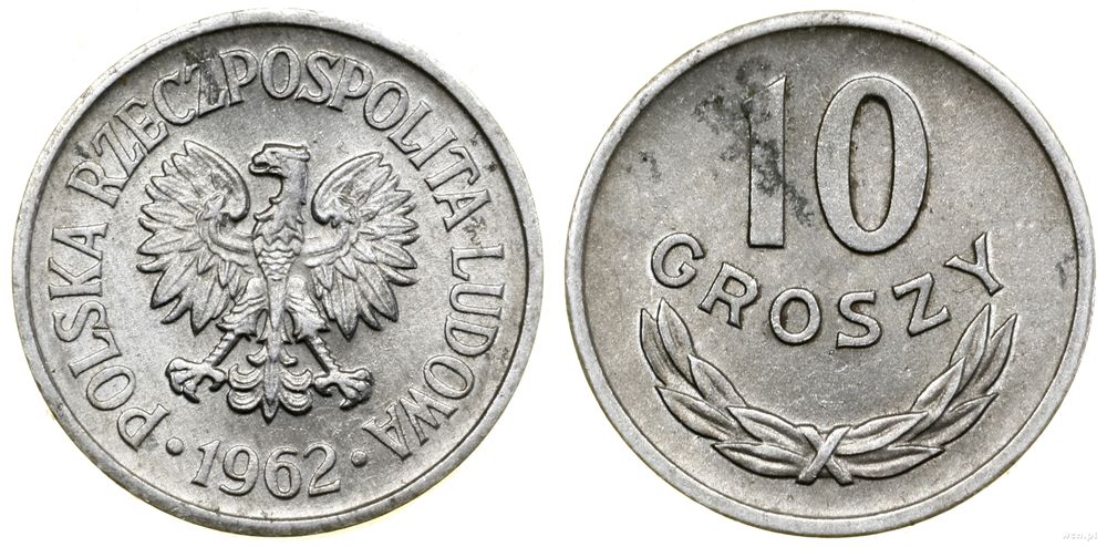 Polska, 10 groszy, 1962
