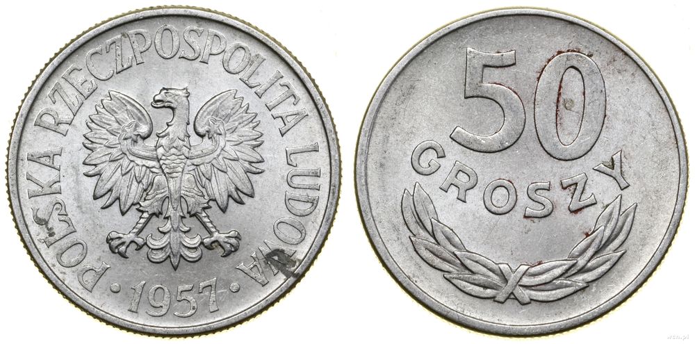 Polska, 50 groszy, 1957