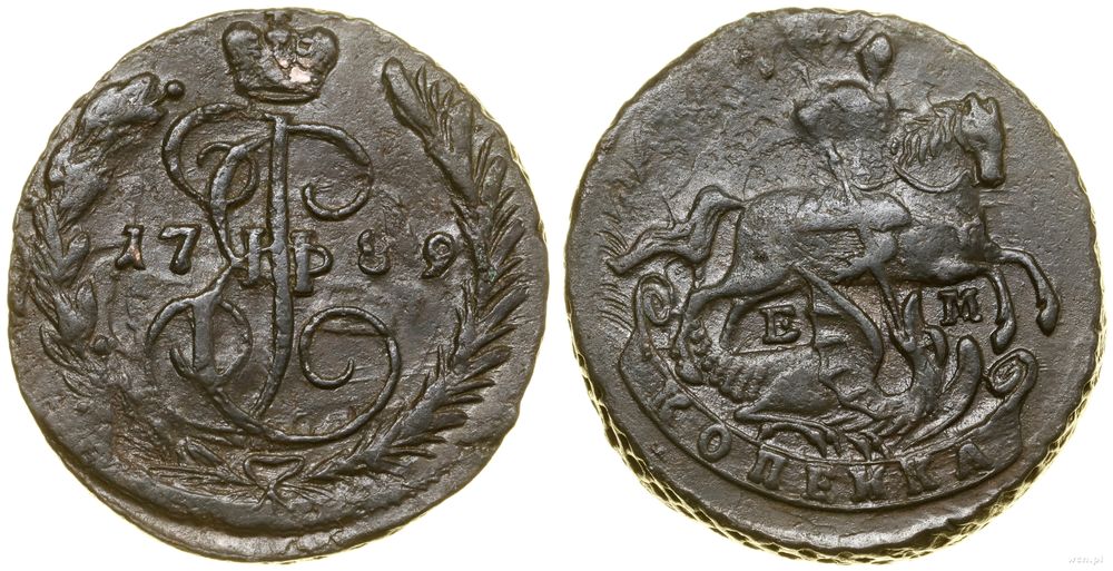 Rosja, 1 kopiejka, 1789 EM