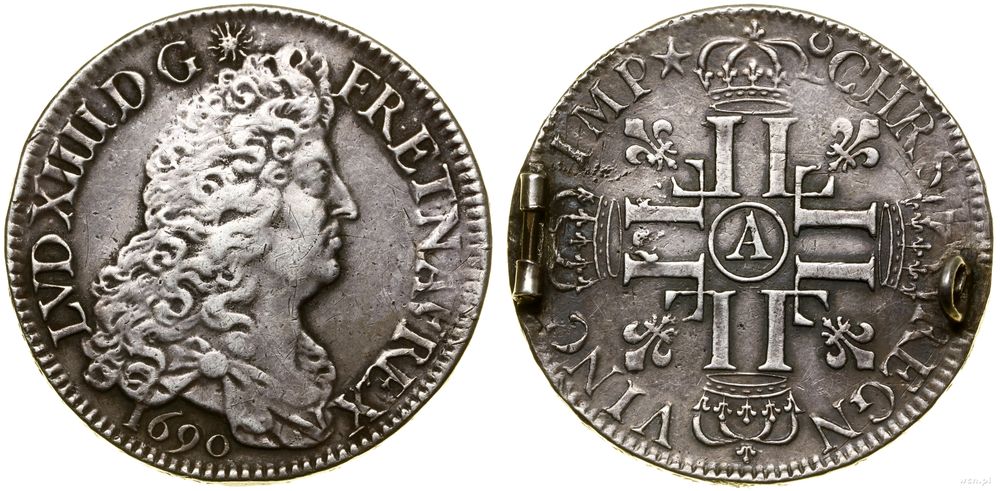 Francja, ecu aux 8 L, 1690 A