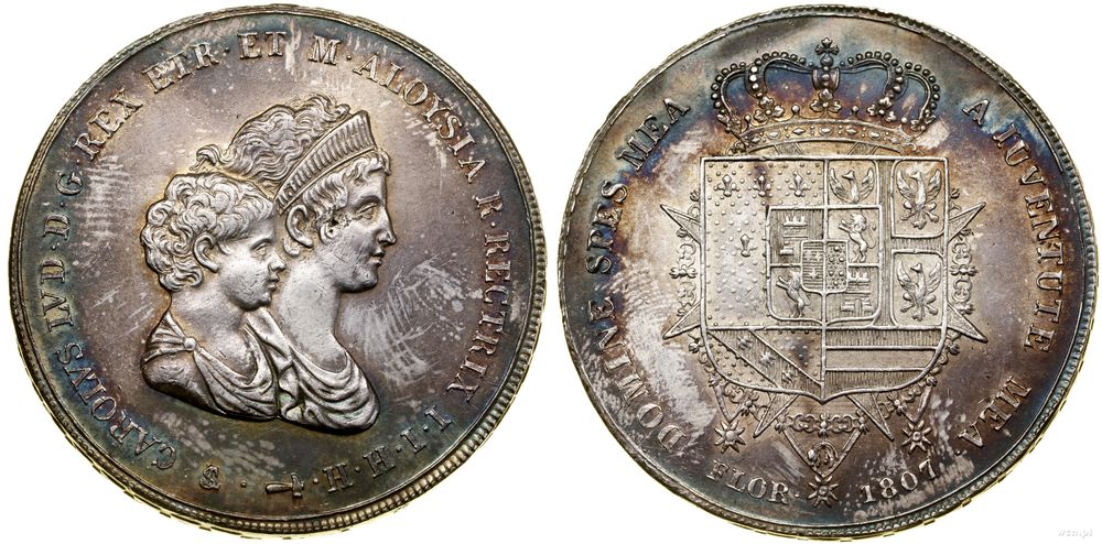 Włochy, dena ( 1 1/2 francescone ), 1807