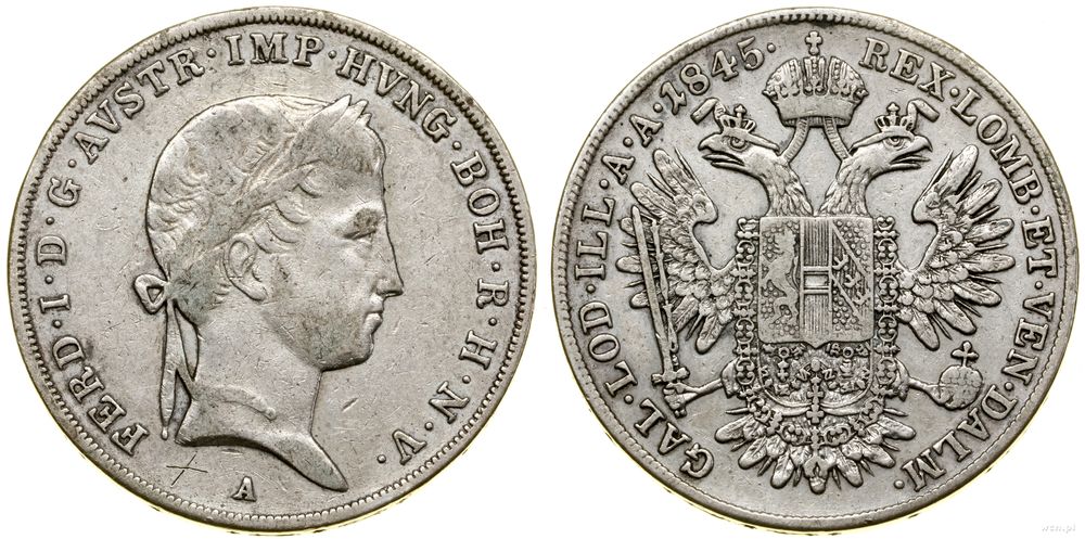 Austria, gulden, 1845 A