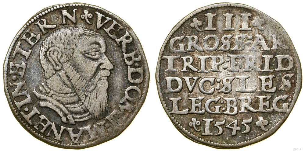 Śląsk, trojak, 1545