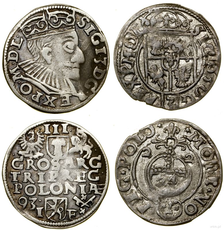 Polska, zestaw 2 monet, 1593 i 1622