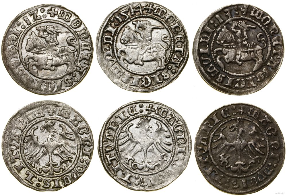 Polska, zestaw: 3 x półgrosz, 1512, 1513, 1514