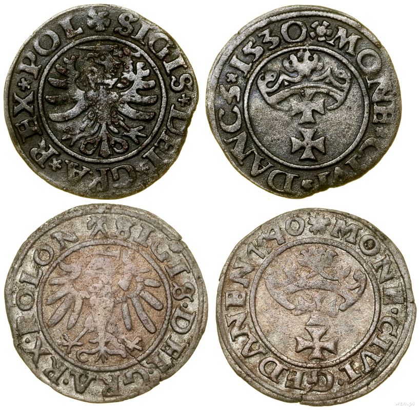 Polska, zestaw: 2 x szeląg, 1530, 1540