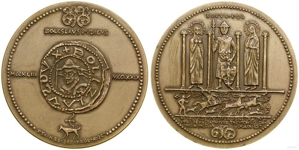 Polska, medal z serii królewskiej PTAiN – Bolesław Wstydliwy, 1986