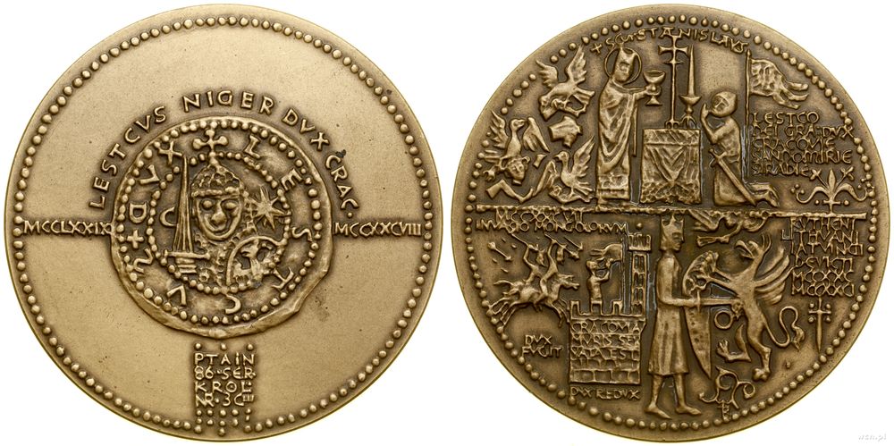 Polska, medal z serii królewskiej PTAiN – Leszek Czarny, 1986