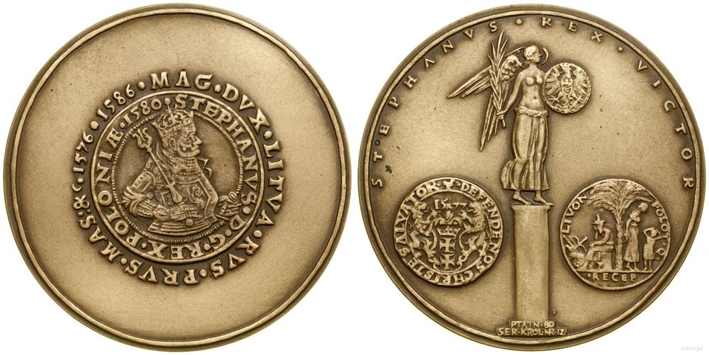Polska, medal z serii królewskiej PTAiN – Stefan Batory, 1980