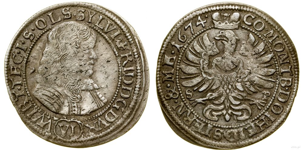 Śląsk, 6 krajcarów, 1674 SP