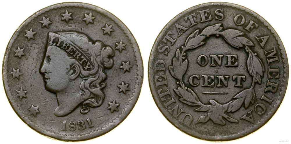 Stany Zjednoczone Ameryki (USA), 1 cent, 1831