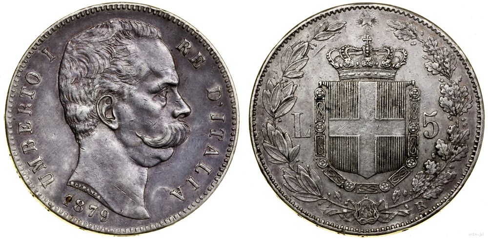 Włochy, 5 lirów, 1879 R