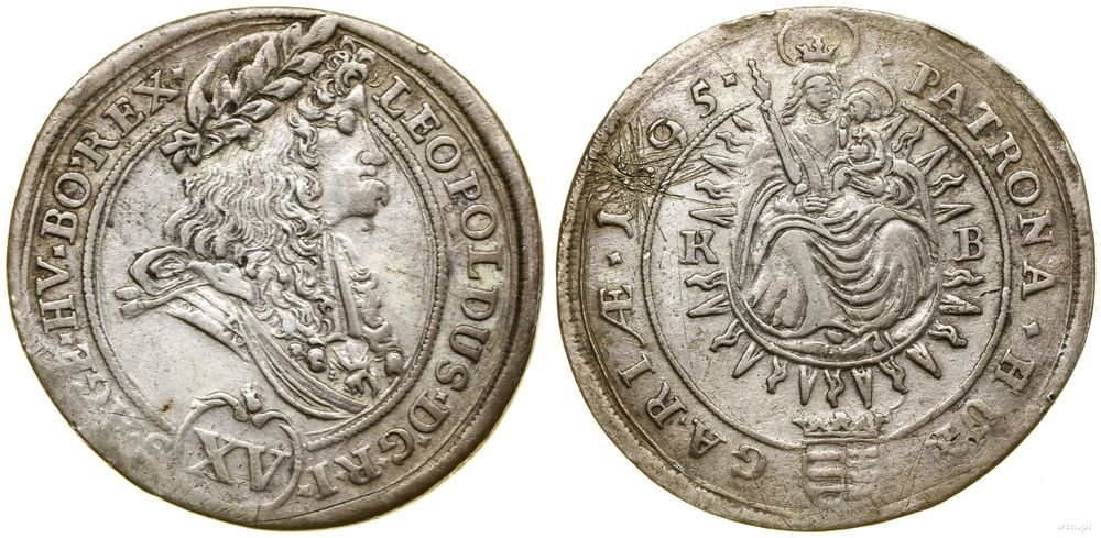 Węgry, 15 krajcarów, 1695 KB