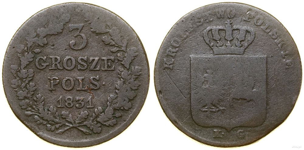 Polska, 3 grosze, 1831 KG