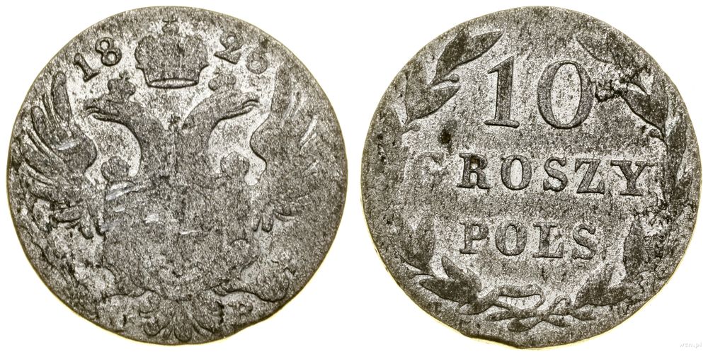 Polska, 10 groszy, 1826 IB