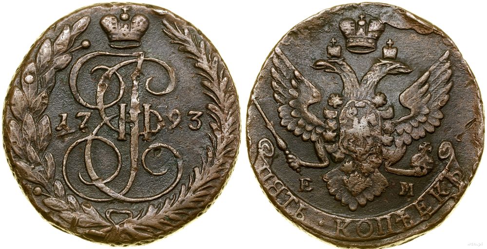 Rosja, 5 kopiejek, 1793 EM