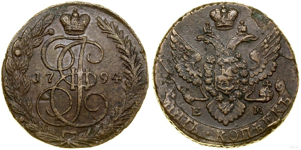 Rosja, 5 kopiejek, 1794 EM