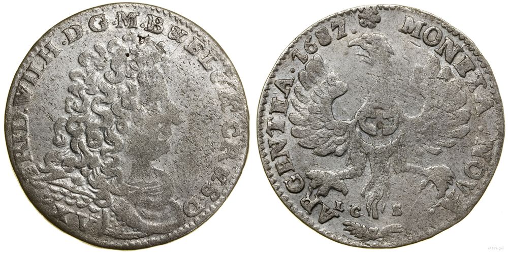 Śląsk, 15 krajcarów, 1687 LCS