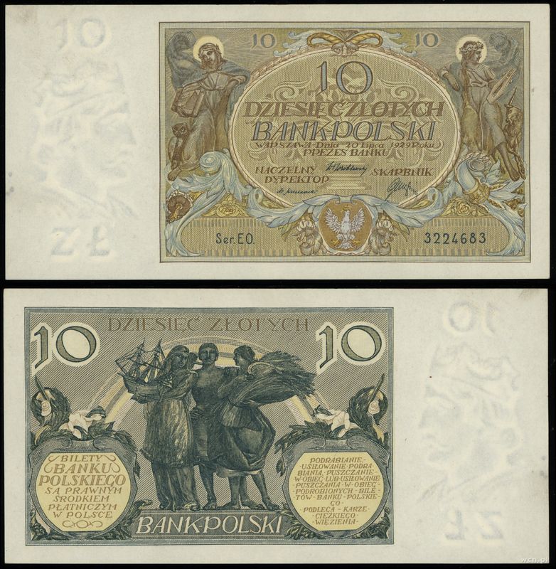 Polska, 10 złotych, 20.07.1929