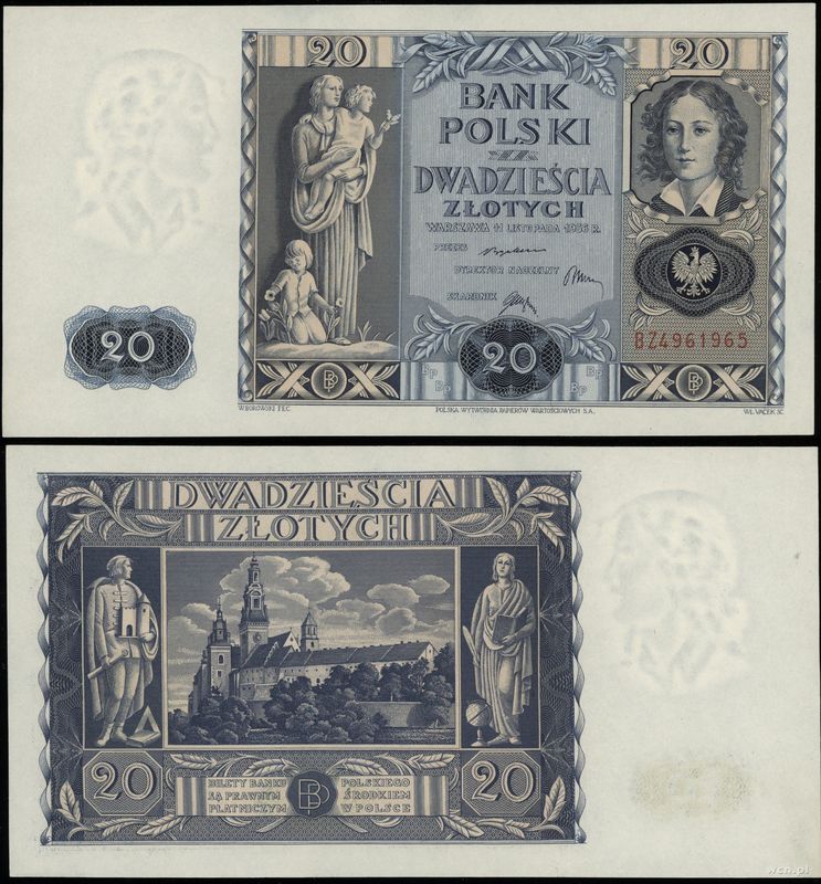 Polska, 20 złotych, 11.11.1936