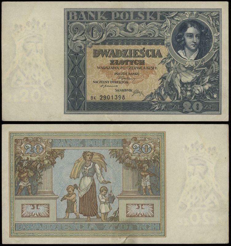 Polska, 20 złotych, 20.06.1931