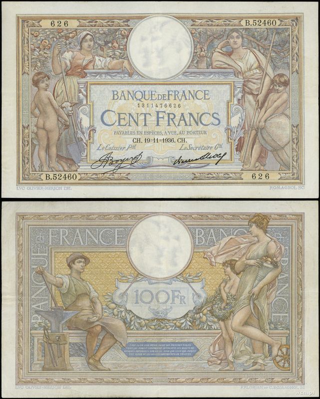 Francja, 100 franków, 19.11.1936