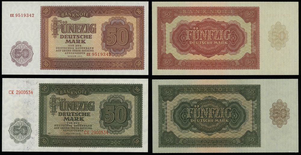 Niemcy, zestaw: 2 x 50 marek, 1948 i 1955