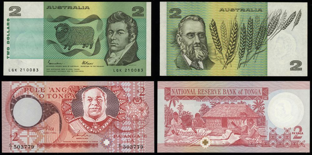 zestaw różnych banknotów, zestaw 2 banknotów, 1985–1995