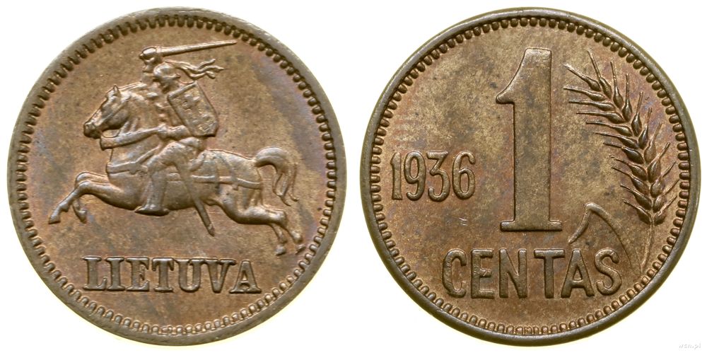 Litwa, 1 cent, 1936