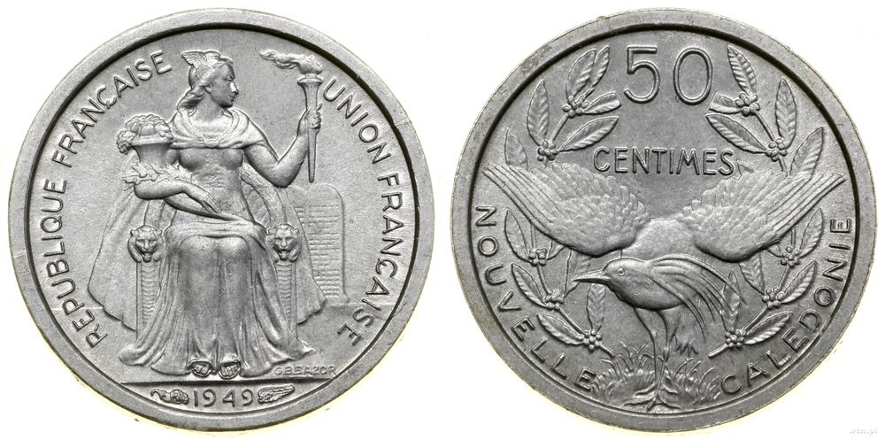 Nowa Kaledonia, 50 centymów, 1949