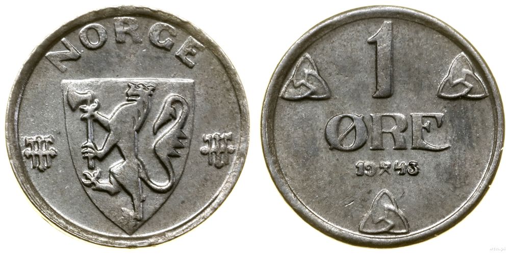 Norwegia, 1 Øre, 1943