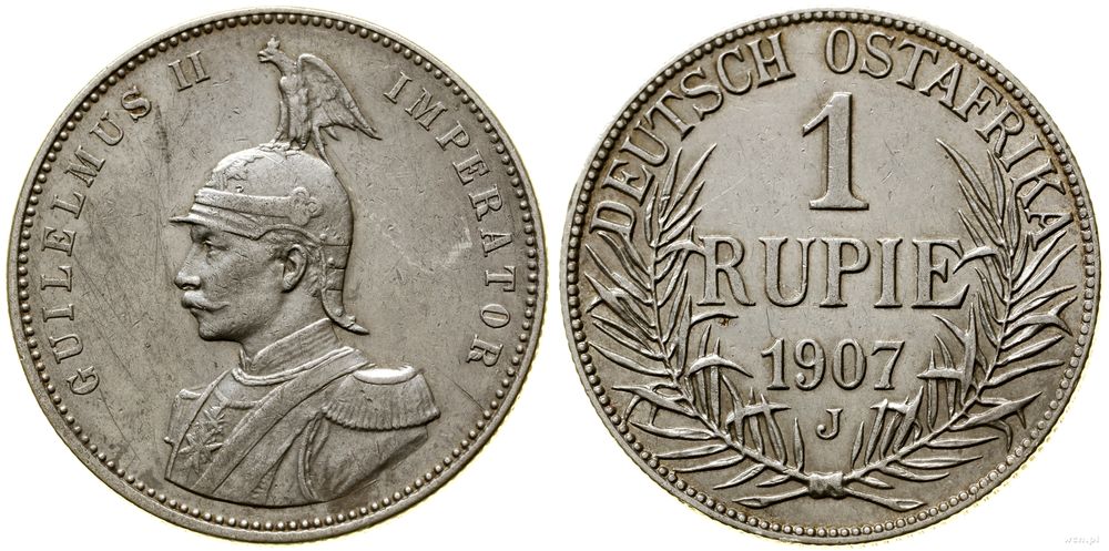 Niemcy, 1 rupia, 1907 J